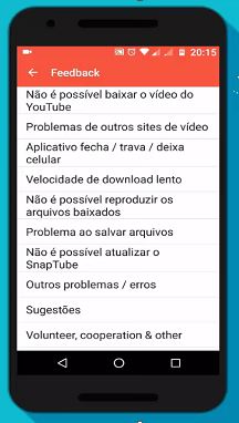 não consigo baixar videos com o snaptube